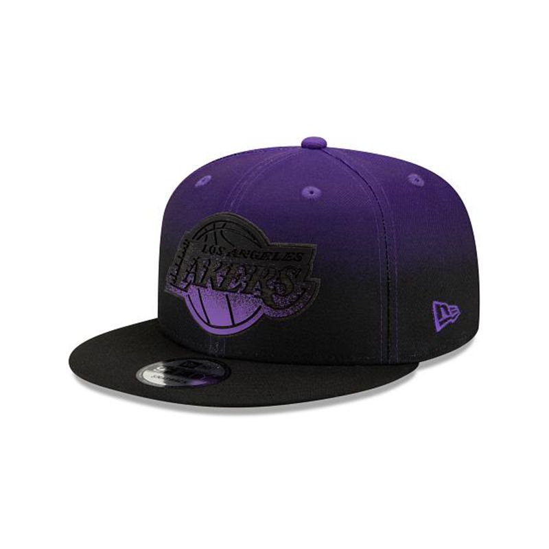 NBA Los Angeles Lakers Back Half 9Fifty Snapback (XDO3184) - Purple New Era Caps